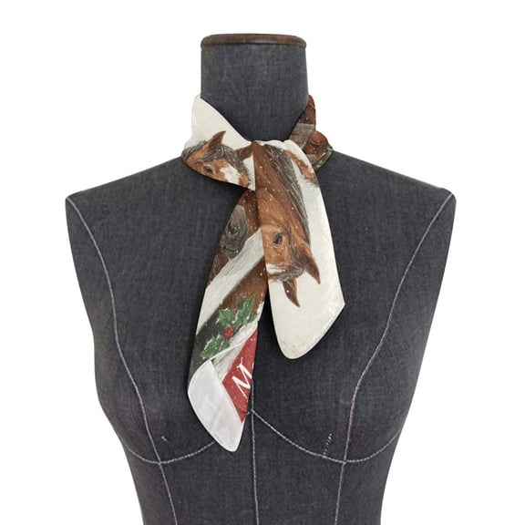Wobogo Horses in The Snow Square Scarf 23.62 x 23.62 In Lightweight Polyester Silk-Feel Neck Scarf for Women Fashion Head Scarf Hair Wrap Bandana