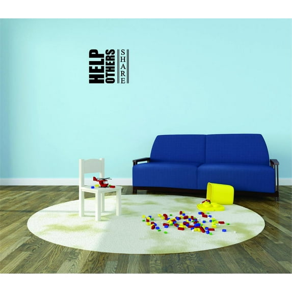 Custom Wall Decal Sticker : Help Others Share Daycare Preschool School Kids Playroom Boy Girl Home Decor 12x12"