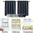 thumbnail image 5 of Bxaolu Thermal Short Blackout Curtains for Small Window, Darkening Curtains for Living Room/Bedroom/Kitchen (W29.9 x L36inch, Brown Set of 2 Panels, Top of Rod Pocket), 5 of 8