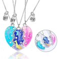 thumbnail image 1 of Collar con colgante de rompecabezas con forma de corazón dividido con forma de delfín y mejores amigos de Tianrui para mujeres y niñas, 1 of 1