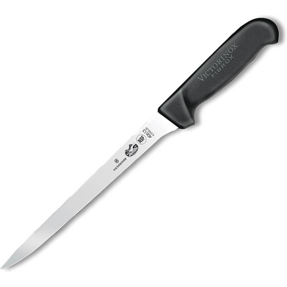 Victorinox 8" Fillet, Fishing Knife, Flexible, Black Fibrox Handle, 5.