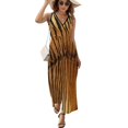 thumbnail image 2 of Tiger Skin Texture Sleeveless Dress Dresses Women Summer Evening Dresses Ladies Bohemia Long Dresses, 2 of 9