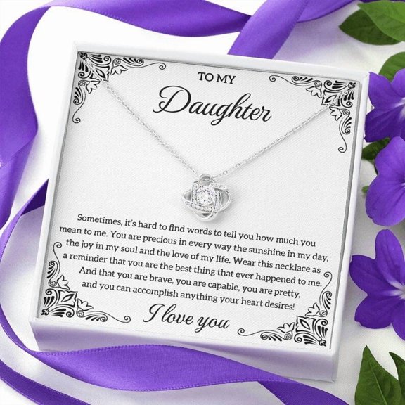 Daughter Wedding Gift, Daughter Birthday Gift, Daughter Graduation Gift, Daughter, White Love Knot Necklace