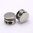 thumbnail image 4 of Double Hole Round Metal Drawstring Cord Lock, Spring Loaded Stopper Fastener For Hat Coat Hoodie, Adjustable Slider Toggle For Camping Bag, Silver 1x1cm, 4 of 5
