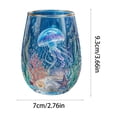 thumbnail image 3 of Sea Jellyfish Stemless Wine Glass, 17oz Coastal Drinkware - Hand-Blown Glass Tumbler, Unique Sea Beach Themed Gift - Birthday & Housewarming Decor (1PC), 3 of 8