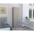 thumbnail image 4 of JERFIT Light Gray Armoire with Doors and Drawers, Freestanding Bedroom Closet Organizer Storage Cabinet, 4 of 7