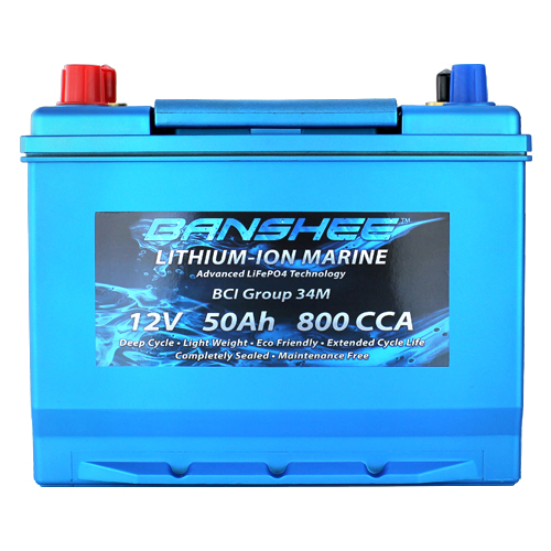 Dual Purpose Deep Cycle Lithium Marine Trolling Battery Group 34 Replaces Optima 34M 800CCA - image 3 of 8