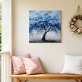 thumbnail image 3 of Canvas Wall Art Blue Floral Canvas Art Print Classical Flower Botanical Abstract Modern Oil Painting Pictures Wall Decor for Living Room Bedroom Decorations Stretched Framed Ready to Hang 8"x8", 3 of 9