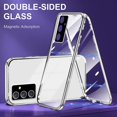 thumbnail image 4 of Compatible with Samsung A15 Case Double-Sided Glass Mirror Guard Black, Samsung Galaxy A15 5g Phone Case Magnetic Adsorption Shockproof Protective Luxury Slim Cover (Silver), 4 of 14
