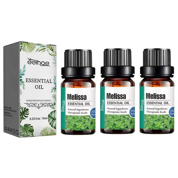3pcs Melissa Oil, Pure Melissa Essential Oil, Lemon Balm Mood Smooth Aromatherapy Scented Essential Oil Stress Reliever Improve