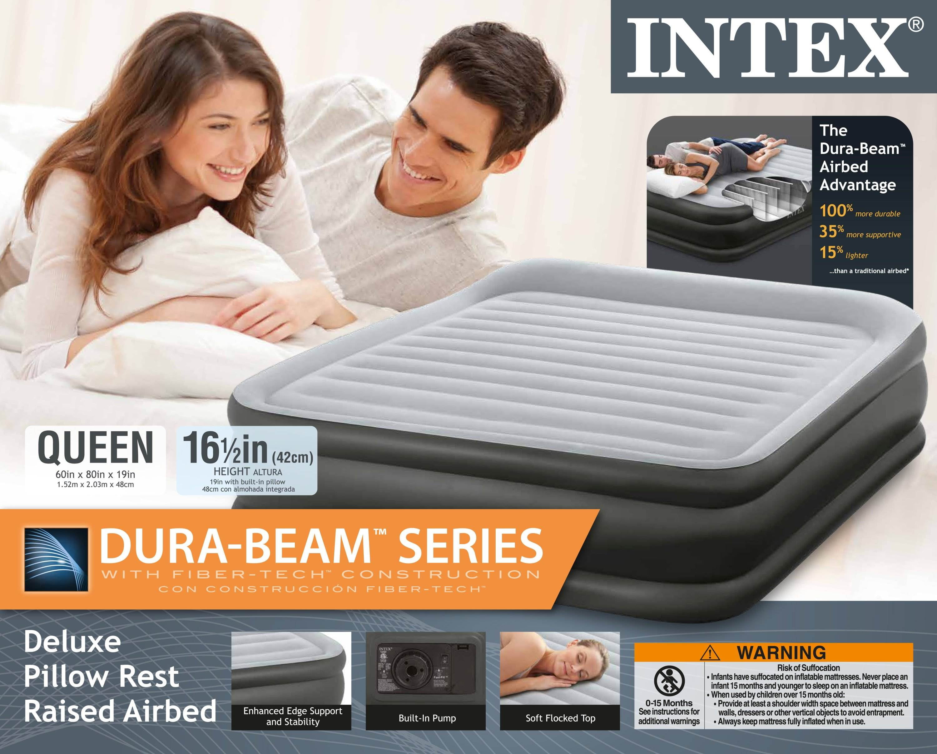 intex queen 24 inch air mattress walmart