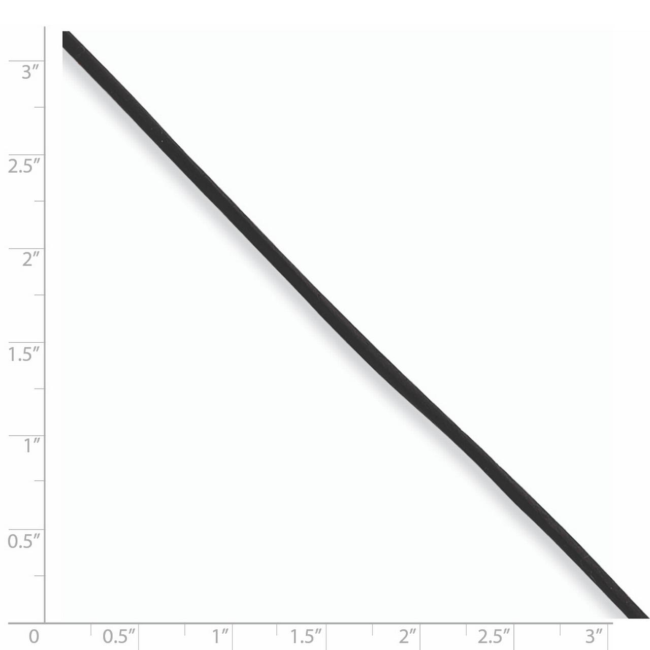 925 Sterling Silver 2mm Black Leather Cord Necklace 18 Inch