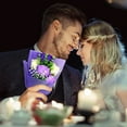 thumbnail image 3 of Flowers for Delivery Prime Preserved Rose Flower Bouquet Eternal Roses Flowers Gift for Women Mom Wife Grandma Valentine's Day Mothers Day Graduation, Purple, 3 of 5