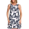 thumbnail image 1 of Fotbe Cartoon Raccoon Vestido de Verano sin Mangas para Mujer – Vestido Midi Línea A, Estilo Camiseta Floral, Vestido Playero Casual y Fluido, 1 of 7