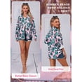 thumbnail image 6 of ZXSXSY Women Hawaiian Shirts Long Sleeve Buttons Down Tropical Floral Print Holiday Beach Blouse, 6 of 8