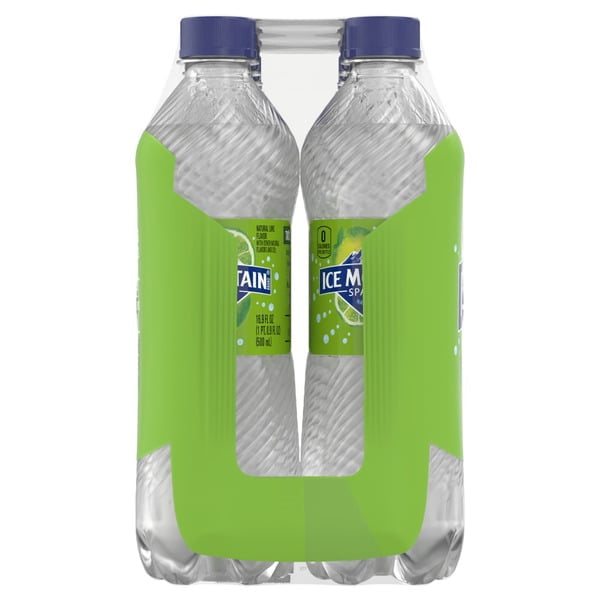 ICE MOUNTAIN Sparkling Water, Zesty Lime, 16.9 oz. Bottles 24 PACK