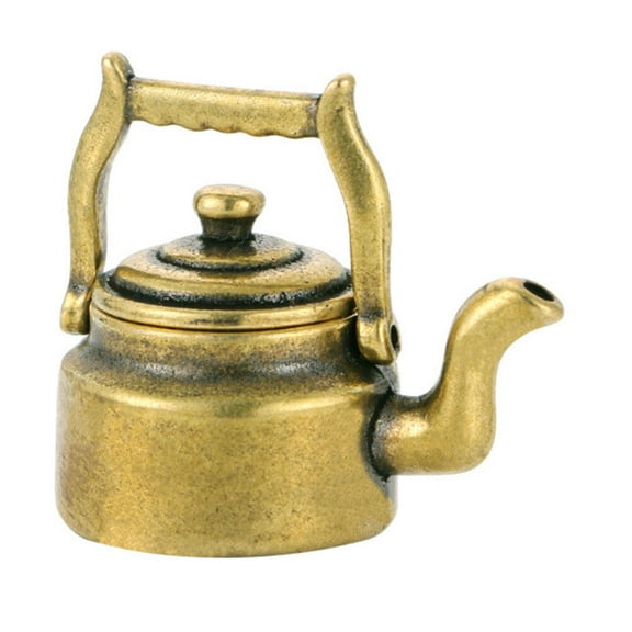 GOOHOCHY Brass Teapot Craft Miniature Teapot Adorn Handheld Teapot Decor Micro Scene Layout Decor