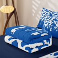 thumbnail image 5 of Manfei Farm Cow Spot Zipper Queen Comforter Set with Fitted Sheet and 2 Pillowcases,Minimalist Animal Pattern Zipper Bedding Set,Royal Blue White,Reversible, 5 of 7