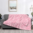 thumbnail image 2 of Honeii Flamingos and Flowers print throw blanket, crafted from cozy cotton flannel, offers versatile home decor as a bedding suitable for all seasons.-40"x30", 2 of 6