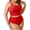 thumbnail image 3 of Women's Plus Size Swimsuit Ruched High Waisted Bikini Sets Two Piece Bathing Suits, 3 of 6