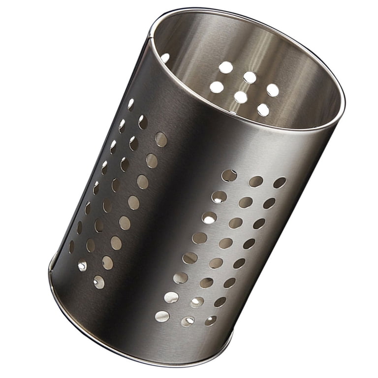 Ibili Prisma Rotating Utensil Holder - Stainless Steel & Plastic, 14x18 Cm, Silver/Black - Keeps Kitchen Tools Organized & Accessible