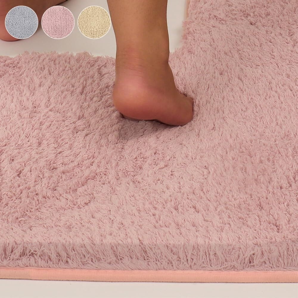 L-Shaped Bath Mat, Corner Bath Mat, Washable Carpet,Water Absorbent Soft Bath Rug, Non-Slip Floor Mats for Bathroom Bedroom Kitchen Living Room
