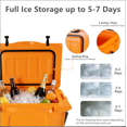 thumbnail image 2 of 25QT Portable Insulated Hard Cooler with Bottle Opener Cup Holder and Fishing Ruler for Beach Camping Travel, 2 of 7