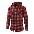 thumbnail image 4 of Fashion Mens Hooded Lumberjack Padded Shirt Lined Thick Jacket Work Shirt Plaid, 4 of 10