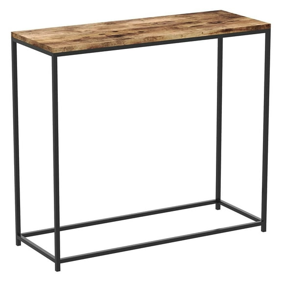 Exlonjet Safdie 81039.Z.07 Brown Reclaimed Entryway Console Sofa Couch Table/Accent Wall Table-31 Long Wood with Black Metal for Living Room