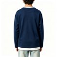 thumbnail image 3 of Abcomgle Boys Long Sleeve Tops 7-16 Casual Fake Two Piece Henley Shirts for Kids Boys Winter Basic Boys Tops Soft Layering for Boys, 3 of 5