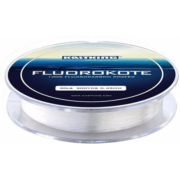 KSCD FluoroKote Fishing Line - 100% Pure Fluorocarbon Coated - 300Yds/274M  150Yds/137M Premium Spool - Upgrade from Mono Perfect Substitute Solid Fluorocarbon  Line - 15LB(6.8KG) 0.33mm-300Yard 