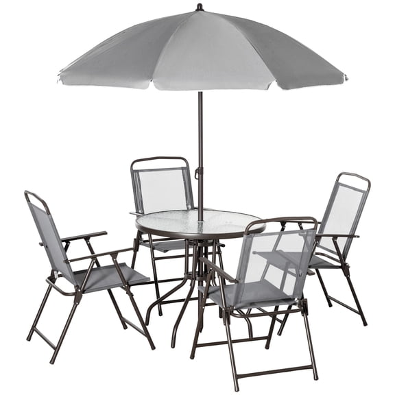 Patio Dining Set for 4 with Gray Furniture / Enjoy Outdoor Activities Freely