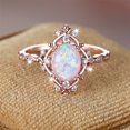 thumbnail image 4 of Simple Personality Niche Elegant Ring For Women In Rose Gold Copper Opal Geometric Korean Style For Daily Wear, 4 of 6
