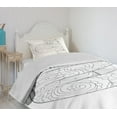thumbnail image 4 of Ambesonne Sloth Quilted Bedspread Set 2 Pcs, Sloth Outline Ornaments, Twin Size, Black White, 4 of 6