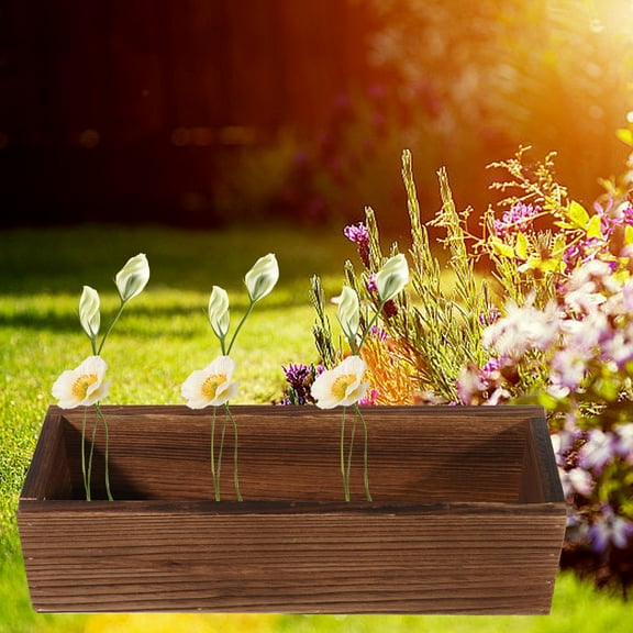 Wooden Flower Pots Planter Garden Pot Flower Window Box for Indoor Outdoor Decoration