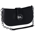thumbnail image 5 of Michael Kors Women's Leather Solid Print Shoulder Handbag, Black Silver, 5 of 7
