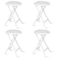 thumbnail image 1 of Gymax Ensemble de 4 Tabourets Pliants 18'' Pliants Ronds Blancs, 1 of 9