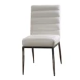 thumbnail image 4 of Plush Cushion White Leatherette 4pcs Side Chairs Dining Room Chair Metal Frame Contemporary Style, 4 of 6