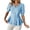 Light Blue, variant on Womens V Neck Tops Short lantern Sleeve Button Down Cozy Blouse Summer Business Dressy Shirts Light Blue,S