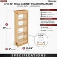 thumbnail image 4 of Rev-A-Shelf 432-WF-6C 6" x 30" Pullout Between Cabinet Filler Shelf Storage, 4 of 9