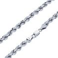 thumbnail image 5 of Nuragold 14k Real White Gold 5mm Rope Chain Diamond Cut Necklace (18"-30") Italian Jewelry for Men & Women, 5 of 9