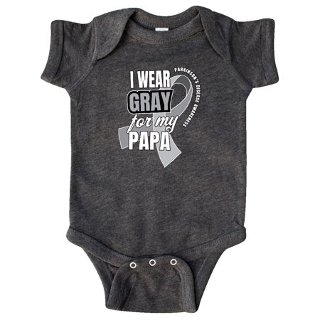 

Inktastic I Wear Gray For My Papa Parkinsons Disease Awareness Gift Baby Boy or Baby Girl Bodysuit