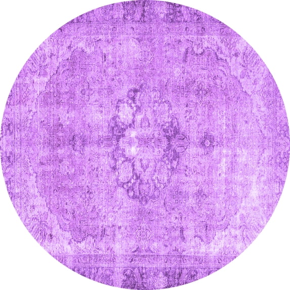 Ahgly Company Indoor Round Persian Purple Traditional Area Rugs, 5' Round