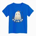 thumbnail image 4 of xaweyi Girls Halloween T Shirt Cute Ghost and Flowers Graphic Short Sleeve Crew Neck Tee,Sizes 4-5 Years, 4 of 4