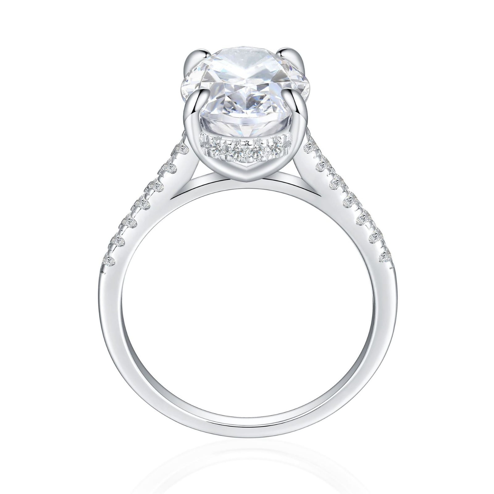 6 Carat 925 Sterling Silver Oval Cut Engagement Ring CZ Simulated Diamond Rings Wedding Bands for Women Anniversary Promise Bridal Ring