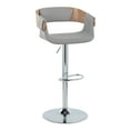 thumbnail image 4 of Carson Carrington  Gavle Adjustable Bar Stool with Oval Footrest (Set of 2) Grey Fabric/White Washed Wood/Chrome Oval, 4 of 5