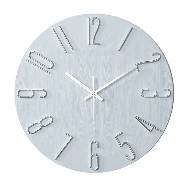 Nordic Style 12-Inch Silent Wall Clock - Minimalist Quartz Decor for Living Rooms