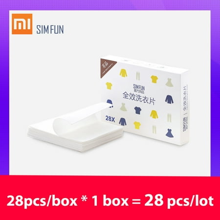 28pcs/lot Xiaomi SIMFUN Laundry Tablets Cleaning Fragrance Clothes Washing Liquid Paper Deep Cleaning Washing Powder Softener Washing Clothes Skin Care Daily Home