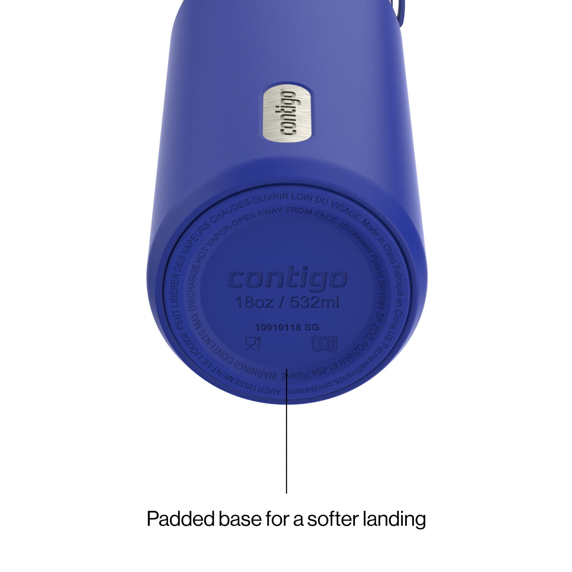 Contigo 18oz AutoSeal Insulated Stainless Steel Water Bottle, Wild Indigo Blue/Silver