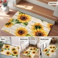 thumbnail image 6 of Rectangle Area Rug 2x3ft, Retro Watercolor Sunflower Leaves Non-Shedding Washable Area Rug, Spring Blossom Floral Non Slip Low-Profile Rugs for Living Room, Bedroom Dining Room, 6 of 9